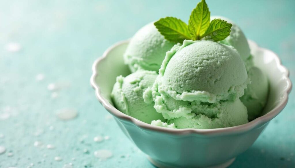 Crème glacée légère à la menthe avec sorbetière : recette facile et rafraîchissante