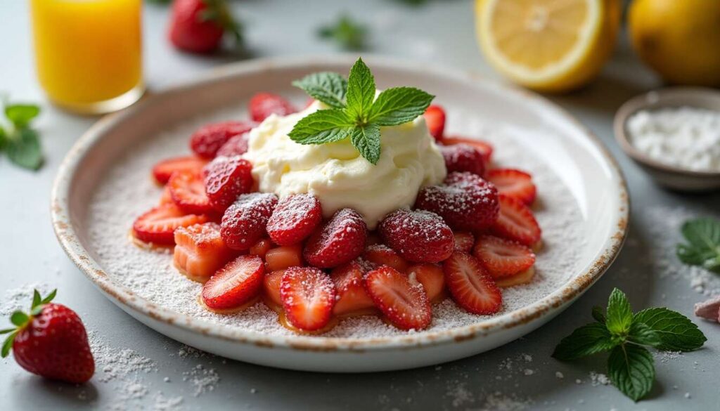 Douceur de fraises et fromage frais à la menthe : recette facile et rafraîchissante