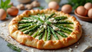 Tarte aux asperges et chèvre frais : recette savoureuse