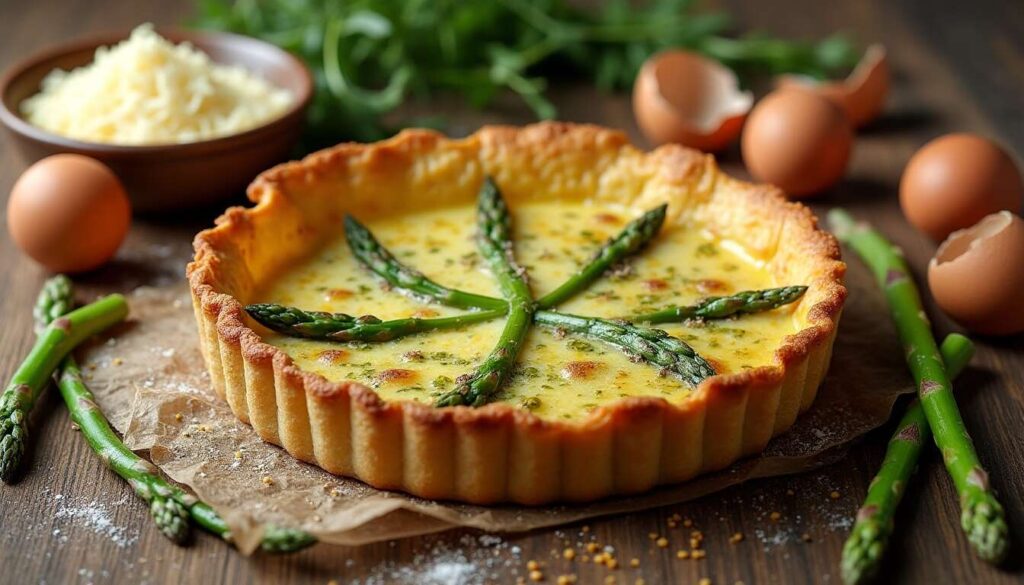 Recette des quiches aux asperges et fromage