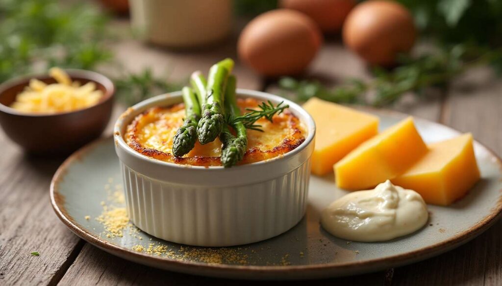 Ramequin aux asperges et Cheddar : recette gourmande