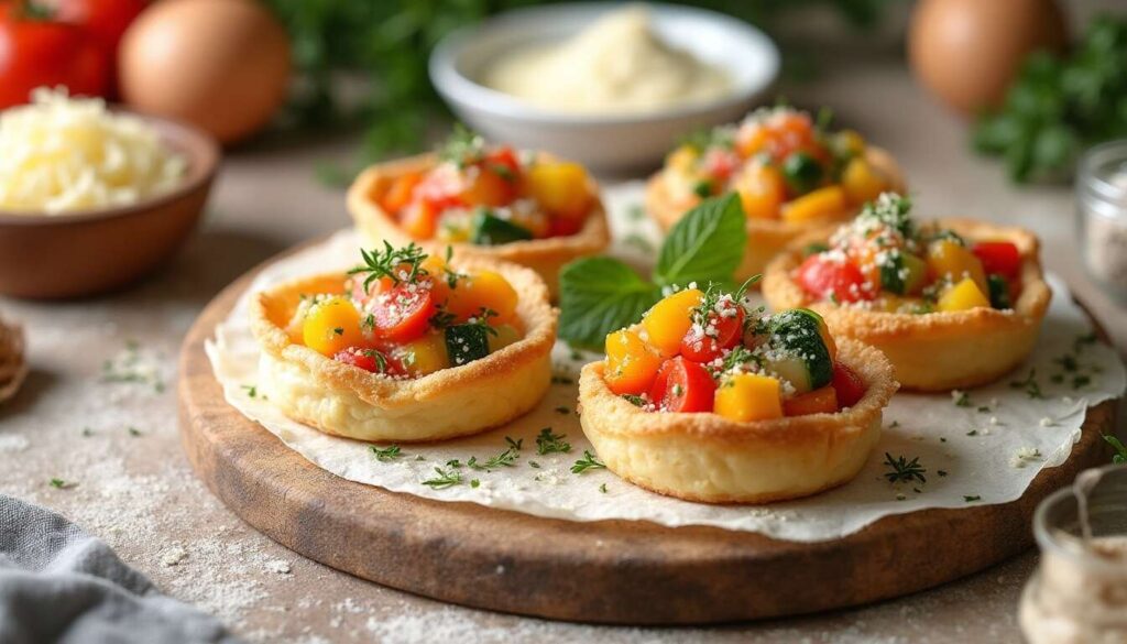 Recette mini-tartelettes aux légumes et fromage