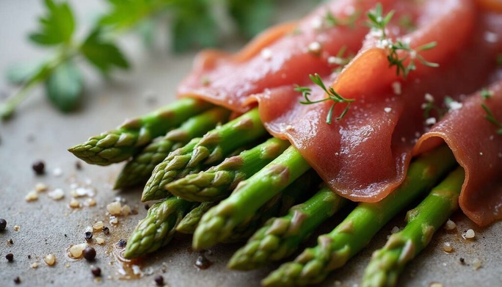 Asperges croquantes à la viande des Grisons : recette légère