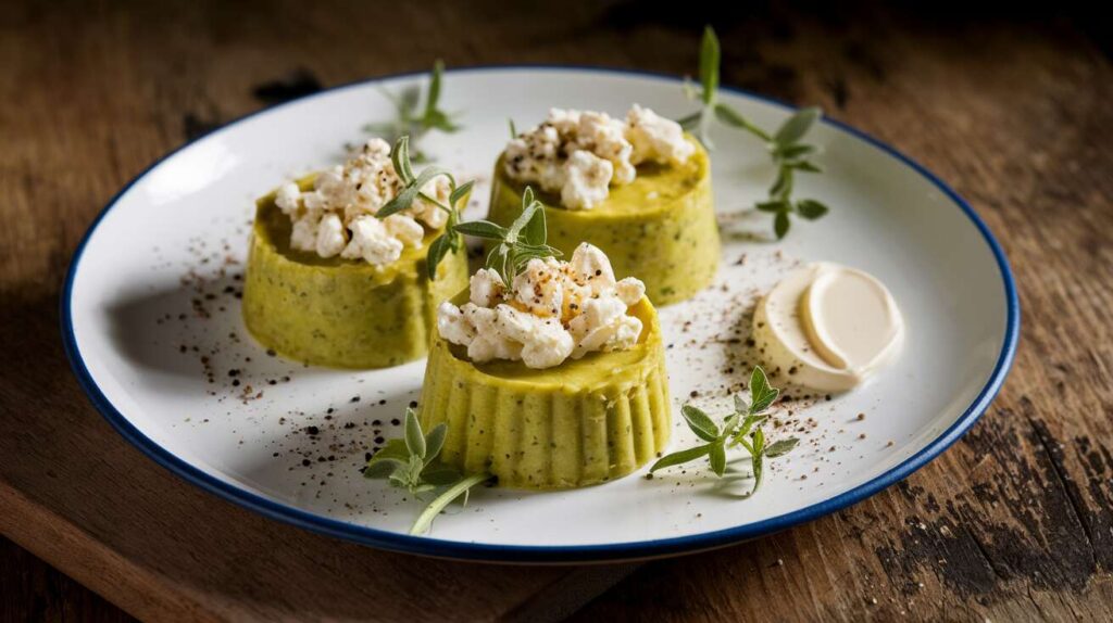 Recette : mini flans de petits pois au fromage de chèvre