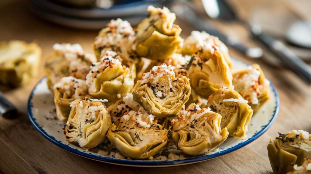 Recette d&rsquo;artichauts légers au parmesan à picorer