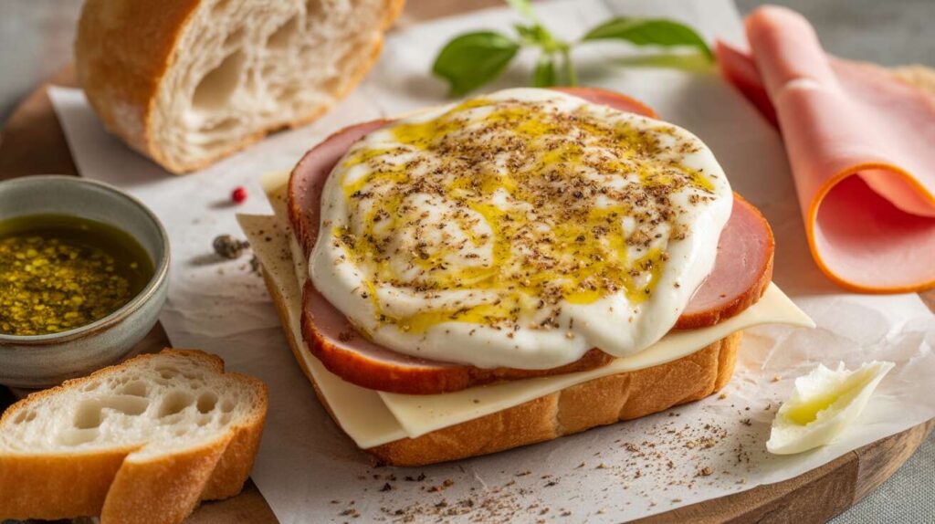 Croque-monsieur revisité à la mozzarella et pesto : une version gourmande et originale du classique français