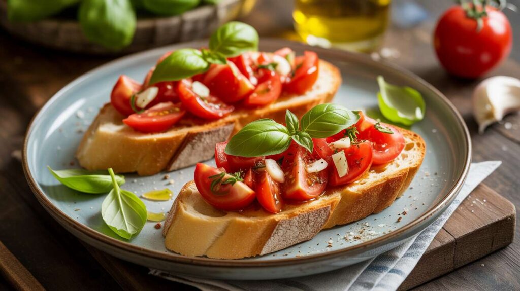 Bruschettas tomates, ail et basilic comme en Italie : l'entrée simple et ensoleillée par excellence