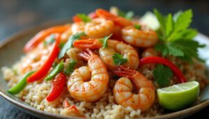 Riz sauté aux crevettes et légumes croquants façon thaï : le plat dépaysant prêt en moins de 20 minutes