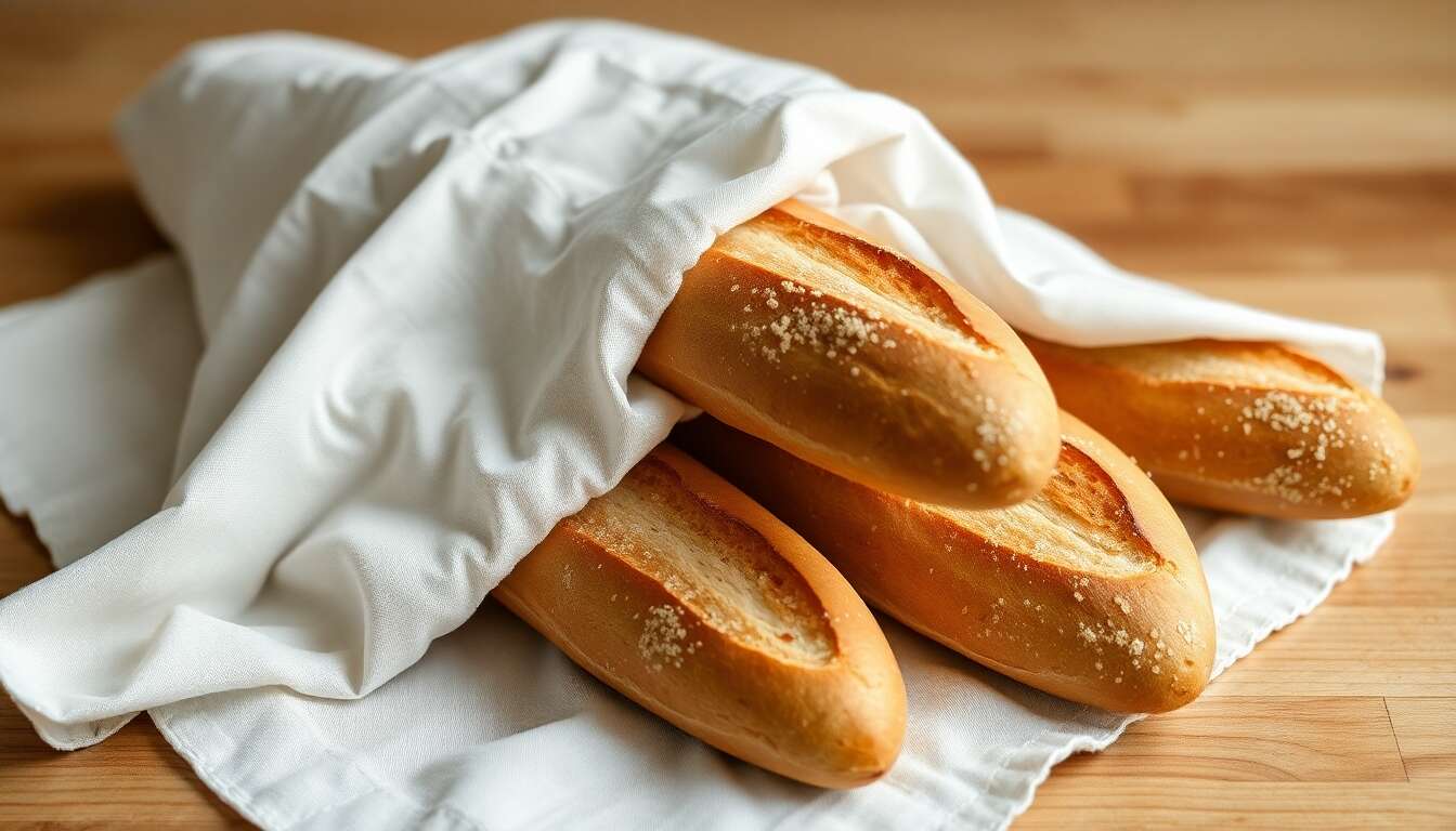 Utiliser un torchon pour conserver le pain Utiliser un torchon pour conserver le pain