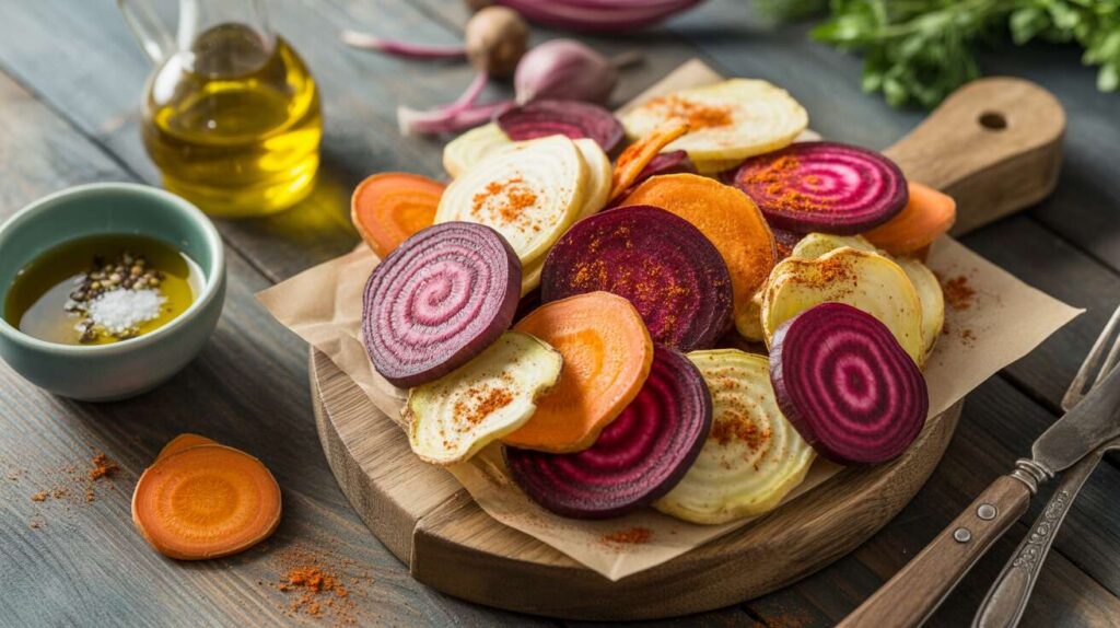Comment faire des chips de légumes maison croustillantes au four (betterave, carotte, panais)