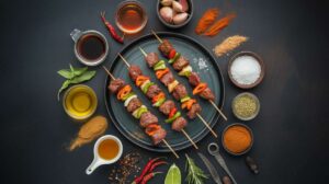 Brochettes légères de boeuf épicé : recette savoureuse et saine