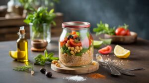 Taboulé d'été léger en bocal : recette pour glacière