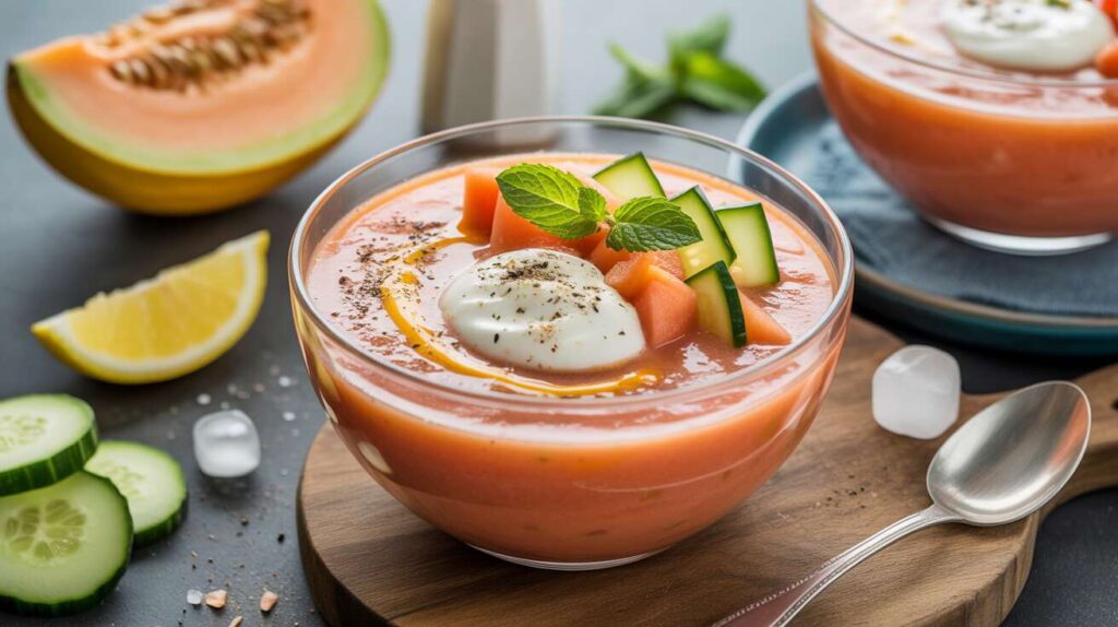 Recette de gazpacho léger de melon contre la rétention d'eau