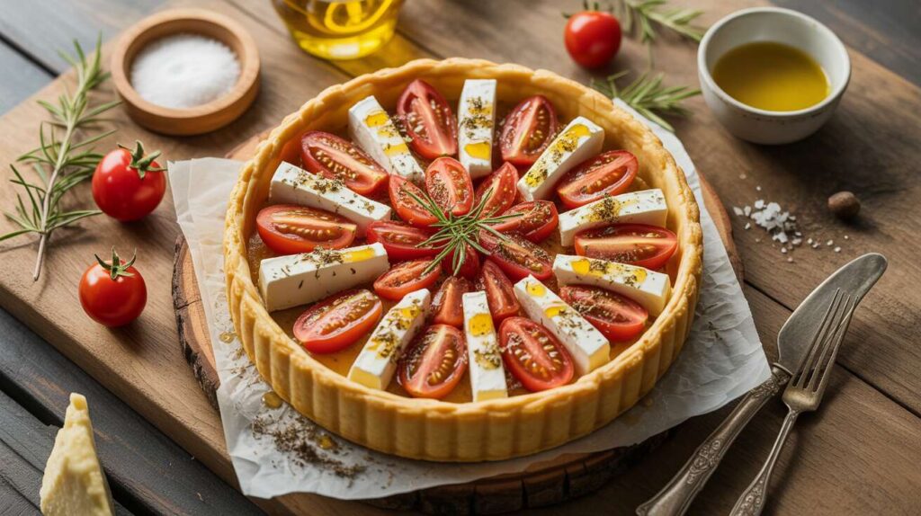 Tarte tomates cerises et fromage de brebis : recette savoureuse