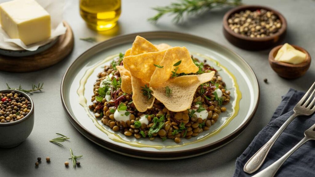 Salade de lentilles et croustillants à l'Emmental : une recette savoureuse
