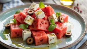Salade de pastèque et feta : recette estivale rafraîchissante