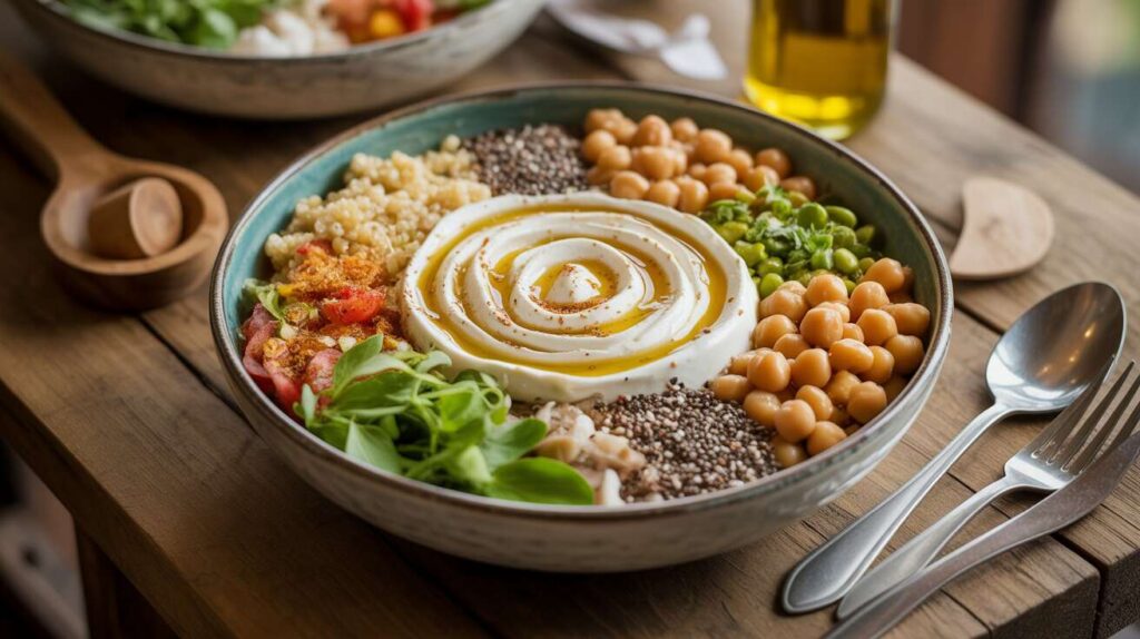 Recette : buddha Bowl d'été et sa sauce au fromage frais