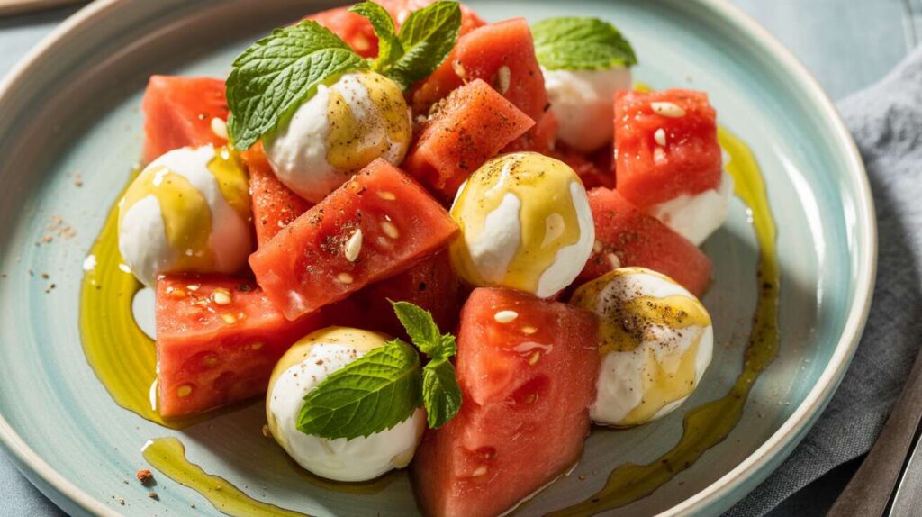 Salade de pastèque et melon aux billes de St Môret : la recette fraîche et gourmande