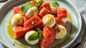 Salade de pastèque et melon aux billes de St Môret : la recette fraîche et gourmande