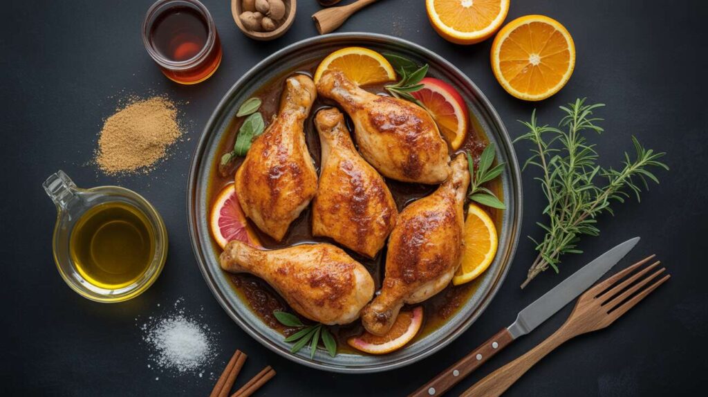 Poulet caramélisé au thé orange cannelle : une recette légère