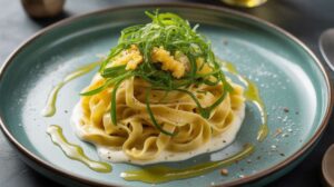 Tagliatelles à la salicorne, citron confit et cheddar : recette gourmande