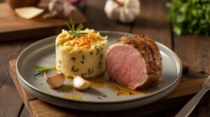Filet mignon et purée de pommes de terre au fromage