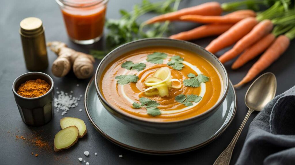 Velouté léger de carottes au lait de coco au Cookeo