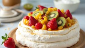 Pavlova Vegan Légère aux Fruits : recette sans Œufs