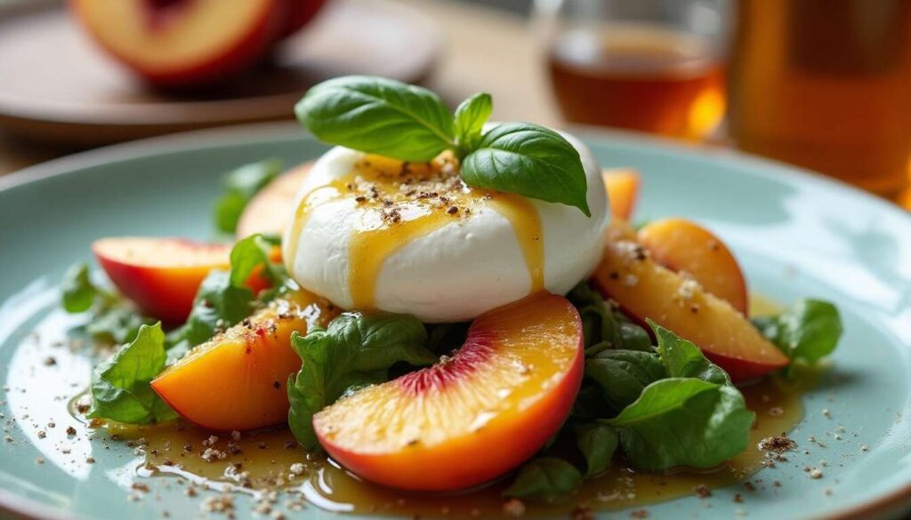 Salade Pêches et Burrata : découvrez la Recette Idéale