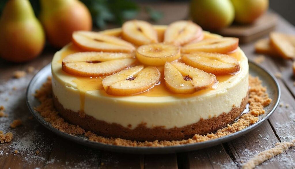 Cheesecake Sans Cuisson aux Poires : recette Facile et Rapide