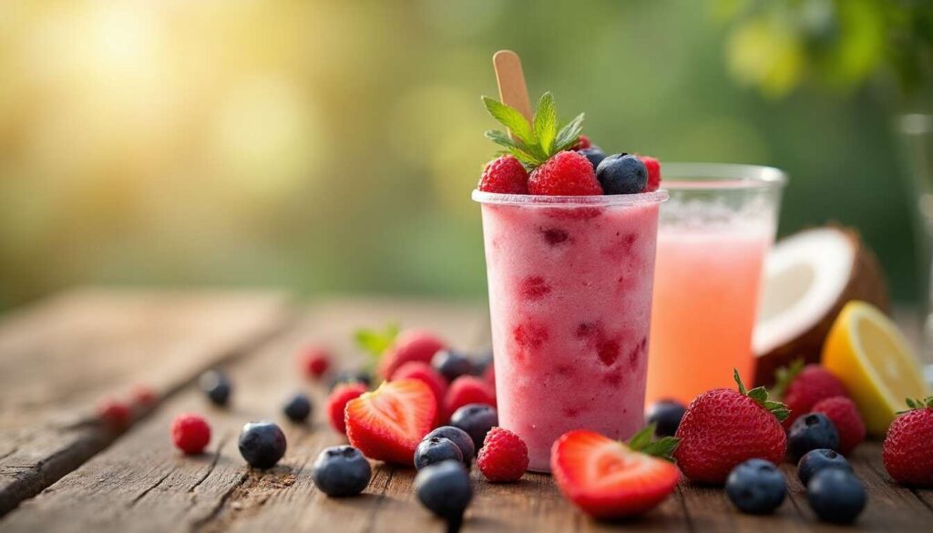 Glace à l&rsquo;eau légère aux fruits rouges : recette rafraîchissante