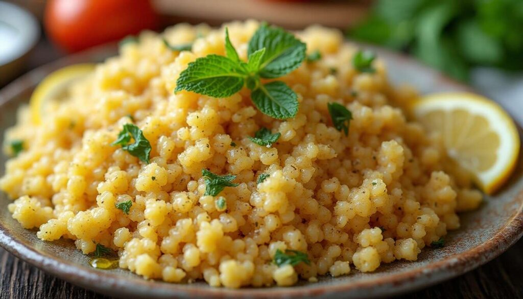 Taboulé léger : semoule, citron et menthe