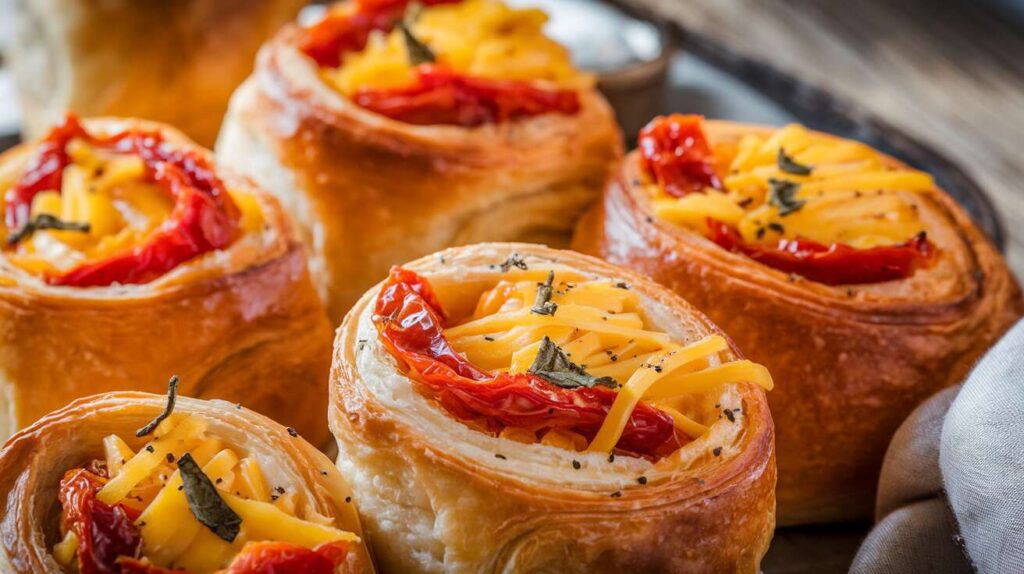 Roulés au cheddar, tomates et basilic : recette gourmande