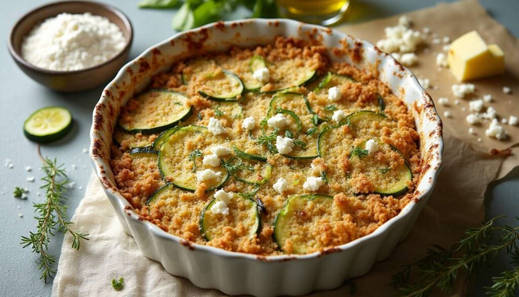 Crumble Courgette et Feta : recette Facile et Savoureuse