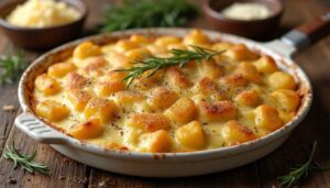 Gratin de Gnocchis Crémeux au Fromage et Romarin : recette Savoureuse