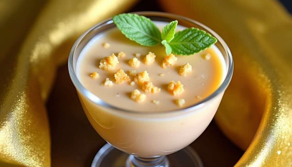 Crème légère de mangue et riz soufflé à boire