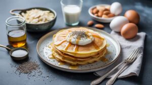 Crêpes légères sans gluten : recette avec crème de yaourt et graines de chia