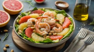 Salade légère pamplemousse, crevettes et cacahuètes : une recette minceur