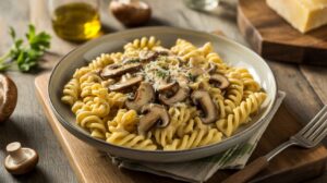 Recette de fusilli aux champignons et crème légère express