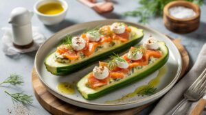 Courgettes Farcies au Saumon et Fromage de Chèvre : recette Délicieuse