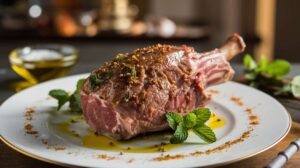 Épaule d’agneau légère à la vapeur mentholée