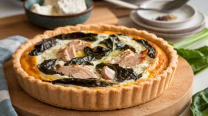 Quiche au poulet, chèvre frais et blette : recette gourmande