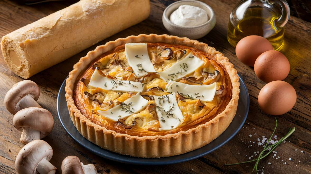 Quiche Aux Champignons et Chèvre : recette Savoureuse