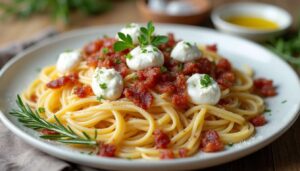 Pâtes aux lardons et fromage de chèvre frais : la recette gourmande