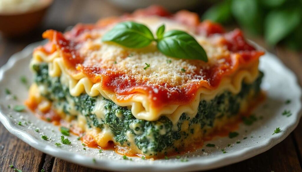 Lasagnes économiques aux épinards et béchamel légère