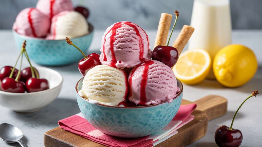 Recette glace cerises maison le parfum fruité de l'été sans sorbetière