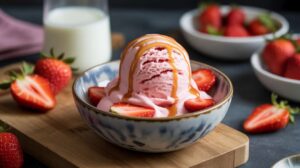 Recette glace fraise facile la saveur fruitée de l'été sans effort ni sorbetière