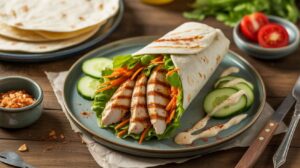 Wrap au poulet grillé et crudités : le déjeuner d'été idéal