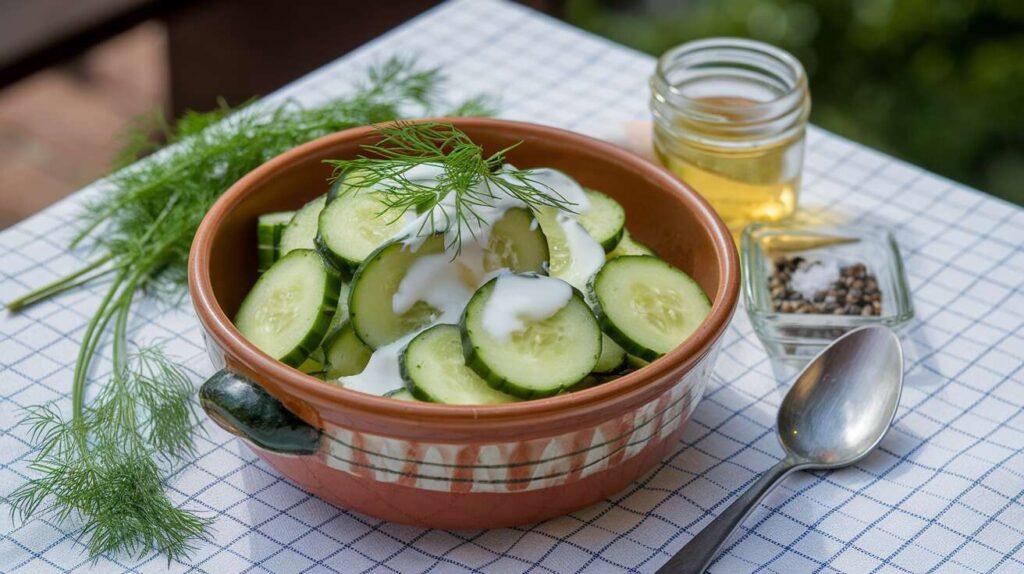 Concombre à la crème : une salade express pour accompagner vos plats