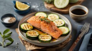 Saumon sésame grillé & courgette : la recette saine et rapide